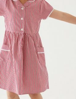 M&S Collection Dresses Girls' Pure Cotton Gingham School Dress (2-14 Yrs) -School Uniform Sales Store SD 04 T76 6481 B0 X EC 1