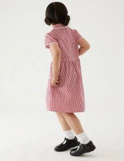 M&S Collection Dresses Girls' Pure Cotton Gingham School Dress (2-14 Yrs) -School Uniform Sales Store SD 04 T76 6481 B0 X EC 2