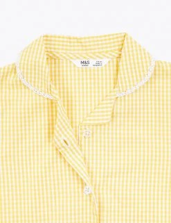 M&S Collection Dresses Girls' Pure Cotton Gingham School Dress (2-14 Yrs) -School Uniform Sales Store SD 04 T76 6481 R0 X EC 4