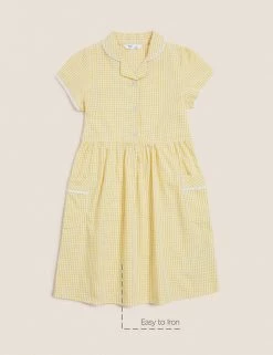 M&S Collection Dresses Girls' Pure Cotton Gingham School Dress (2-14 Yrs) -School Uniform Sales Store SD 04 T76 6481 R0 X EC 90