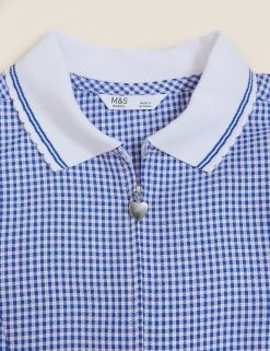 Dresses Girls' Gingham Pleated Zip School Playsuit (2-14 Yrs) -School Uniform Sales Store SD 04 T76 6482 O4 X EC 7