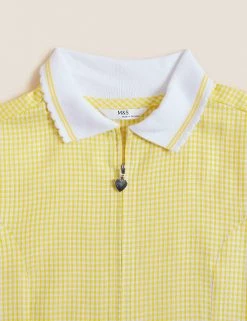 Dresses Girls' Gingham Pleated Zip School Playsuit (2-14 Yrs) -School Uniform Sales Store SD 04 T76 6482 R0 X EC 5