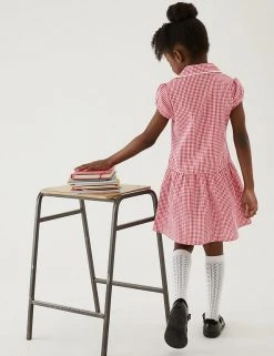 M&S Collection 2pk Girls' Cotton Plus Fit School Dresses -School Uniform Sales Store SD 04 T76 6487P B0 X EC 2