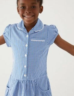 M&S Collection 2pk Girls' Cotton Plus Fit School Dresses -School Uniform Sales Store SD 04 T76 6487P O4 X EC 1