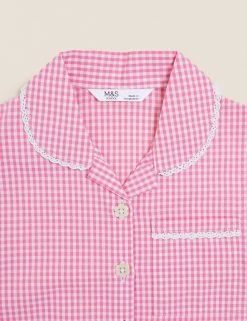 M&S Collection 2pk Girls' Cotton Gingham School Dresses (2-14 Yrs) -School Uniform Sales Store SD 04 T76 6487 A0 X EC 3
