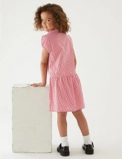 M&S Collection 2pk Girls' Cotton Gingham School Dresses (2-14 Yrs) -School Uniform Sales Store SD 04 T76 6487 B0 X EC 2