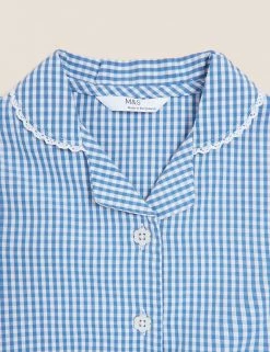 M&S Collection 2pk Girls' Cotton Gingham School Dresses (2-14 Yrs) -School Uniform Sales Store SD 04 T76 6487 E1 X EC 3