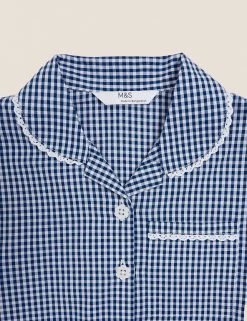 M&S Collection 2pk Girls' Cotton Gingham School Dresses (2-14 Yrs) -School Uniform Sales Store SD 04 T76 6487 F0 X EC 3