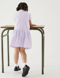 M&S Collection 2pk Girls' Cotton Gingham School Dresses (2-14 Yrs) -School Uniform Sales Store SD 04 T76 6487 G0 X EC 2