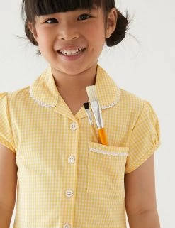M&S Collection 2pk Girls' Cotton Gingham School Dresses (2-14 Yrs) -School Uniform Sales Store SD 04 T76 6487 R0 X EC 1