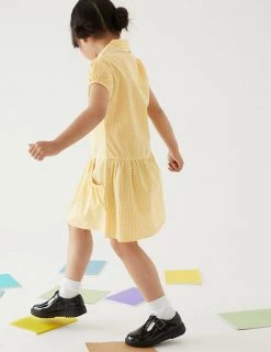 M&S Collection 2pk Girls' Cotton Gingham School Dresses (2-14 Yrs) -School Uniform Sales Store SD 04 T76 6487 R0 X EC 2