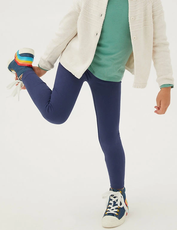 M&S Collection 5pk Cotton Rich Plain Leggings (2-7 Yrs) 5 M&S Collection 5pk Cotton Rich Plain Leggings (2-7 Yrs) - Image 3