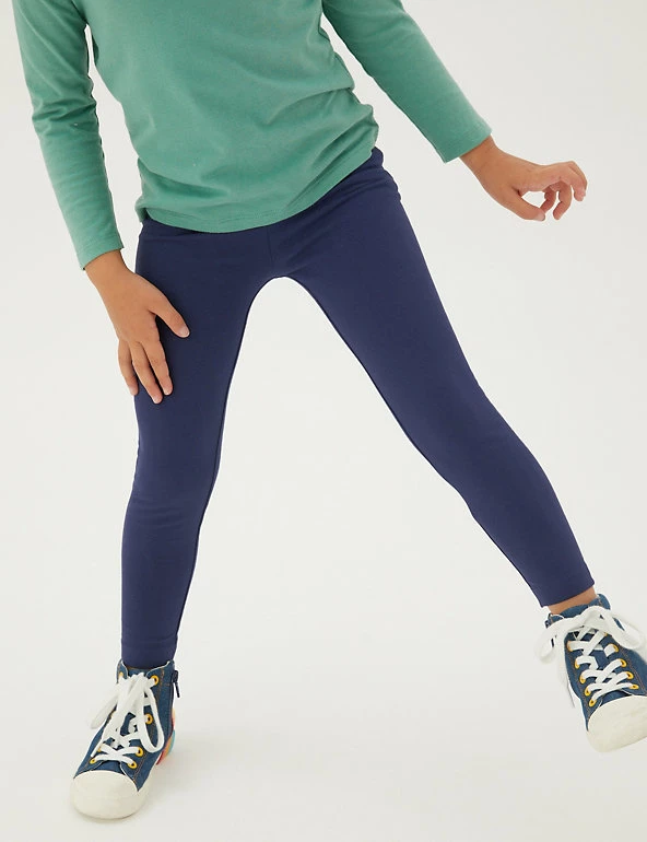M&S Collection 5pk Cotton Rich Plain Leggings (2-7 Yrs) 6 M&S Collection 5pk Cotton Rich Plain Leggings (2-7 Yrs) - Image 4
