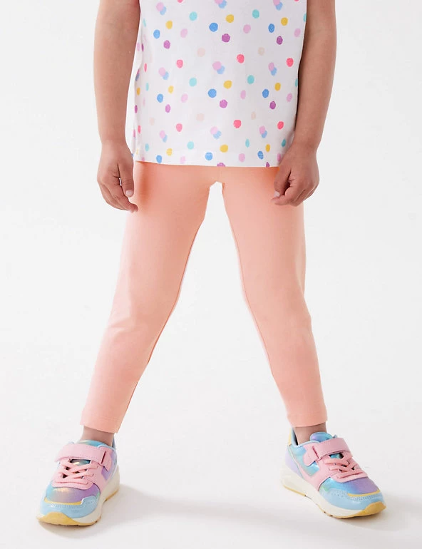 M&S Collection Cotton Rich Plain Leggings (2-7 Yrs) 5 M&S Collection Cotton Rich Plain Leggings (2-7 Yrs) - Image 3