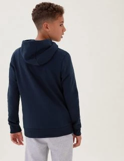 M&S Collection Jumpers Unisex Cotton Rich Hooded Sweatshirt (6-16 Yrs) -School Uniform Sales Store SD 04 T87 4112B F0 X EC 3