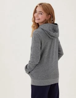M&S Collection Jumpers Unisex Cotton Rich Hooded Sweatshirt (6-16 Yrs) -School Uniform Sales Store SD 04 T87 4112B VP X EC 3