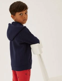 M&S Collection Jumpers Cotton Rich Plain Hoodie (2-7 Yrs) 21 M&S Collection Jumpers Cotton Rich Plain Hoodie (2-7 Yrs) -School Uniform Sales Store SD 04 T88 4500B F0 X EC 2