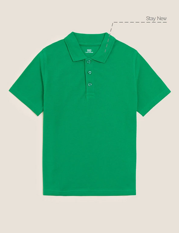 M&S Collection Polo-shirts Unisex Pure Cotton Polo Shirt (2-16 Yrs) 52 M&S Collection Polo-shirts Unisex Pure Cotton Polo Shirt (2-16 Yrs) - Image 50