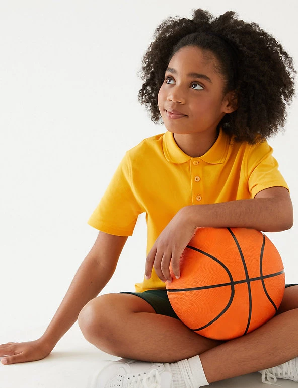 M&S Collection Polo-shirts Unisex Pure Cotton Polo Shirt (2-16 Yrs) 6 M&S Collection Polo-shirts Unisex Pure Cotton Polo Shirt (2-16 Yrs) - Image 4