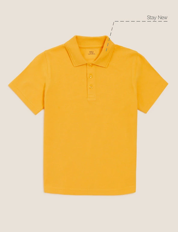 M&S Collection Polo-shirts Unisex Pure Cotton Polo Shirt (2-16 Yrs) 4 M&S Collection Polo-shirts Unisex Pure Cotton Polo Shirt (2-16 Yrs) - Image 2