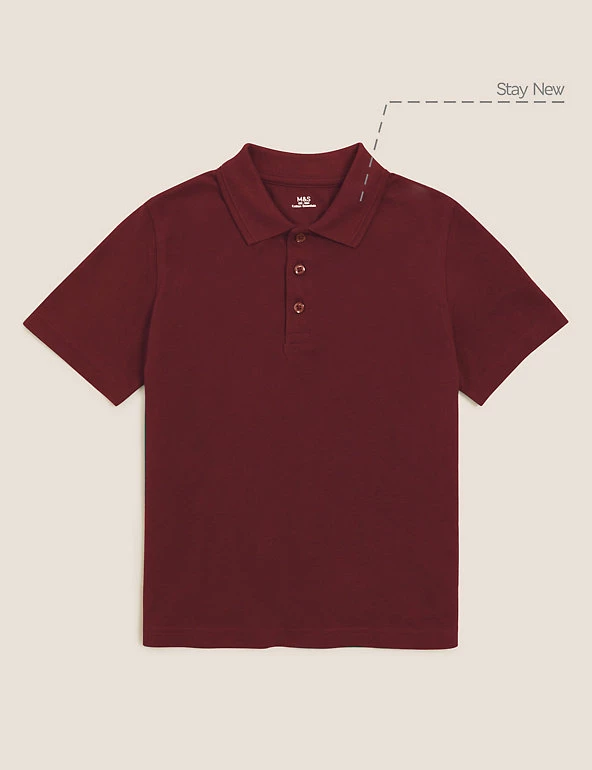 M&S Collection Polo-shirts Unisex Pure Cotton Polo Shirt (2-16 Yrs) 16 M&S Collection Polo-shirts Unisex Pure Cotton Polo Shirt (2-16 Yrs) - Image 14