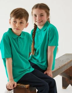 M&S Collection Polo-shirts Unisex Pure Cotton Polo Shirt (2-16 Yrs) 97 M&S Collection Polo-shirts Unisex Pure Cotton Polo Shirt (2-16 Yrs) -School Uniform Sales Store SD 04 T93 1782 XS X EC 0