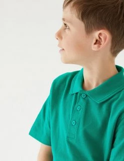 M&S Collection Polo-shirts Unisex Pure Cotton Polo Shirt (2-16 Yrs) 101 M&S Collection Polo-shirts Unisex Pure Cotton Polo Shirt (2-16 Yrs) -School Uniform Sales Store SD 04 T93 1782 XS X EC 3