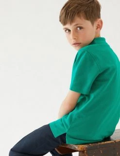 M&S Collection Polo-shirts Unisex Pure Cotton Polo Shirt (2-16 Yrs) 102 M&S Collection Polo-shirts Unisex Pure Cotton Polo Shirt (2-16 Yrs) -School Uniform Sales Store SD 04 T93 1782 XS X EC 4