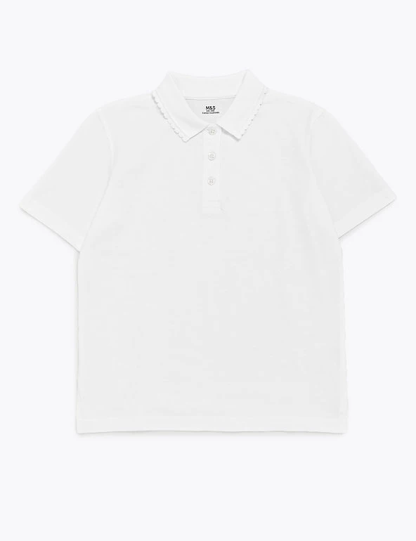M&S Collection Polo-shirts School Girls' Pure Cotton Polo Shirt 3 M&S Collection Polo-shirts School Girls' Pure Cotton Polo Shirt