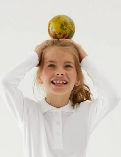 M&S Collection Offers School Girls' Pure Cotton Polo Shirt (2-18 Yrs)