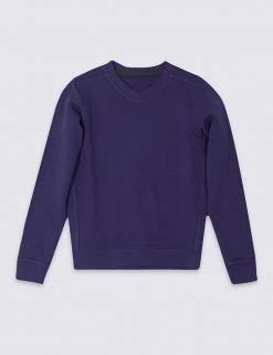 M&S Collection Jumpers Unisex V Neck Sweatshirt (2-16 Yrs)