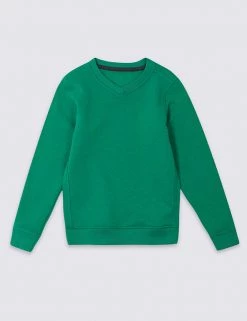 M&S Collection Jumpers Unisex V Neck Sweatshirt (2-16 Yrs) -School Uniform Sales Store SD 04 T93 1811 KF X EC 90