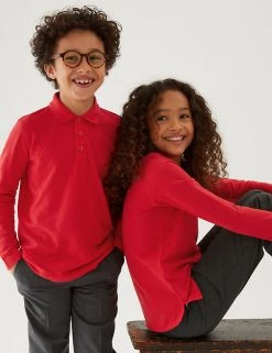 Polo-shirts Unisex Long Sleeve Polo Shirt (2-16 Yrs) -School Uniform Sales Store SD 04 T93 2081 B0 X EC 0
