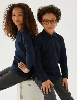 Polo-shirts Unisex Long Sleeve Polo Shirt (2-16 Yrs) -School Uniform Sales Store SD 04 T93 2081 F3 X EC 0