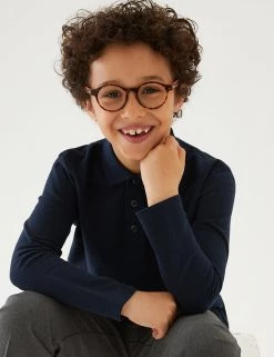 Polo-shirts Unisex Long Sleeve Polo Shirt (2-16 Yrs) -School Uniform Sales Store SD 04 T93 2081 F3 X EC 1