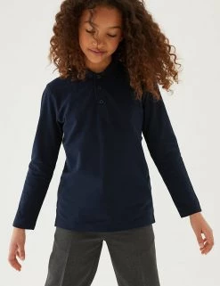 Polo-shirts Unisex Long Sleeve Polo Shirt (2-16 Yrs) -School Uniform Sales Store SD 04 T93 2081 F3 X EC 2