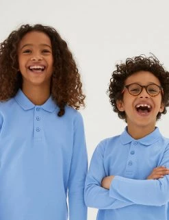 Polo-shirts Unisex Long Sleeve Polo Shirt (2-16 Yrs) -School Uniform Sales Store SD 04 T93 2081 QE X EC 0