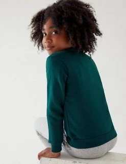 M&S Collection Jumpers Cotton Unisex V-Neck Sweatshirt (2-16 Yrs) -School Uniform Sales Store SD 04 T93 2275 EE X EC 3