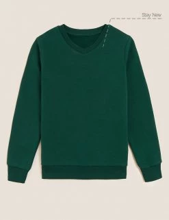 M&S Collection Jumpers Cotton Unisex V-Neck Sweatshirt (2-16 Yrs) -School Uniform Sales Store SD 04 T93 2275 EE X EC 90