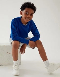 M&S Collection Jumpers Cotton Unisex V-Neck Sweatshirt (2-16 Yrs) -School Uniform Sales Store SD 04 T93 2275 RA X EC 1