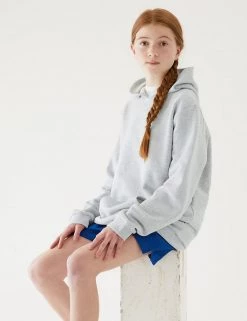 M&S Collection Jumpers Unisex Cotton Hooded Sweatshirt (2-18 Yrs) 49 M&S Collection Jumpers Unisex Cotton Hooded Sweatshirt (2-18 Yrs) -School Uniform Sales Store SD 04 T93 2276 UT X EC 1