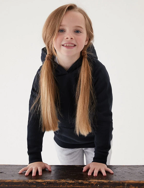 M&S Collection Jumpers Unisex Cotton Hooded Sweatshirt (2-18 Yrs) 10 M&S Collection Jumpers Unisex Cotton Hooded Sweatshirt (2-18 Yrs) - Image 8