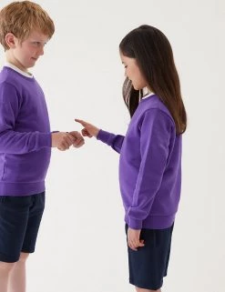 M&S Collection Jumpers School Unisex Cotton Regular Fit Sweatshirt (2-16 Yrs)