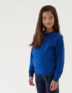 M&S Collection Jumpers School Unisex Cotton Regular Fit Sweatshirt (2-16 Yrs) -School Uniform Sales Store SD 04 T93 2278 RA X EC 1