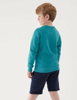 M&S Collection Jumpers School Unisex Cotton Regular Fit Sweatshirt (2-16 Yrs) -School Uniform Sales Store SD 04 T93 2278 XS X EC 3
