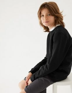 M&S Collection Jumpers School Unisex Cotton Regular Fit Sweatshirt (2-16 Yrs) -School Uniform Sales Store SD 04 T93 2278 Y0 X EC 1