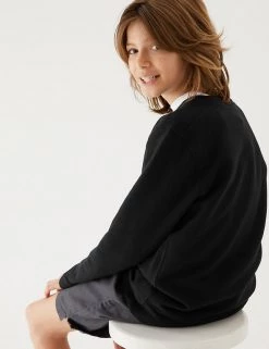 M&S Collection Jumpers School Unisex Cotton Regular Fit Sweatshirt (2-16 Yrs) -School Uniform Sales Store SD 04 T93 2278 Y0 X EC 3