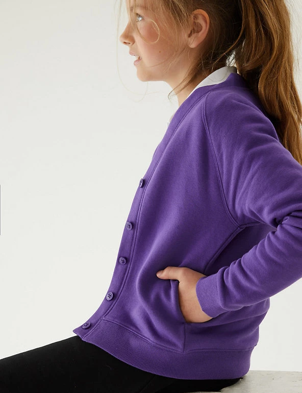 M&S Collection Cardigans Girls' Cotton Regular Fit School Cardigan (2-16 Yrs) 29 M&S Collection Cardigans Girls' Cotton Regular Fit School Cardigan (2-16 Yrs) - Image 27