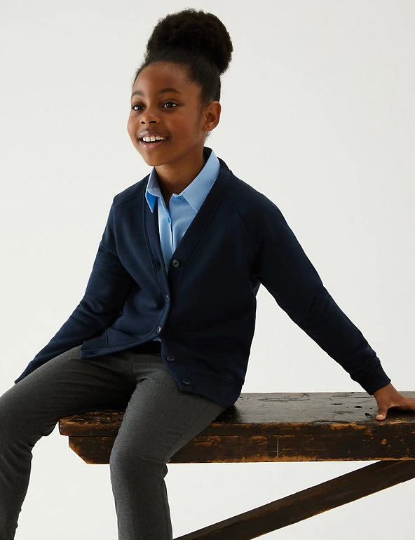 M&S Collection Cardigans Girls' Cotton Regular Fit School Cardigan (2-16 Yrs) 35 M&S Collection Cardigans Girls' Cotton Regular Fit School Cardigan (2-16 Yrs) - Image 33