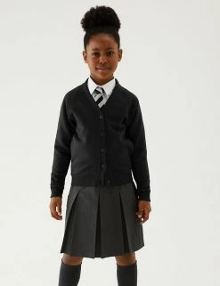 M&S Collection Cardigans Girls' Cotton Regular Fit School Cardigan (2-16 Yrs) 46 M&S Collection Cardigans Girls' Cotton Regular Fit School Cardigan (2-16 Yrs) -School Uniform Sales Store SD 04 T93 2279 Y0 X EC 0